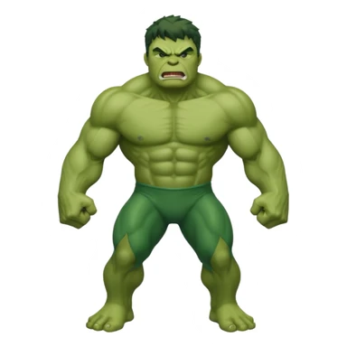 the Hulk, muscular green superhero, roaring sticker