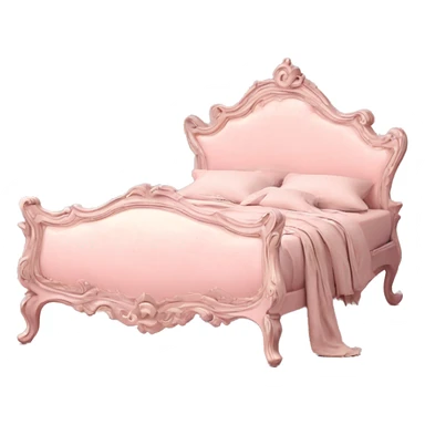 vintage pale pink rococo bed frame sticker