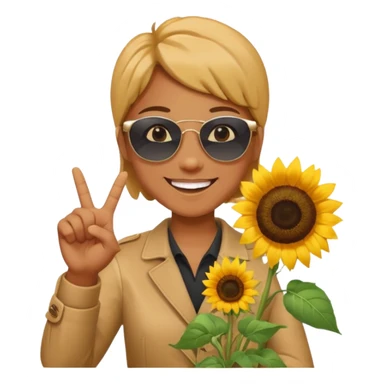 sonnenblumenstrauch mit ok zeichen sticker