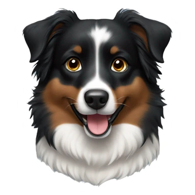 Small black australian shepherd dog sticker