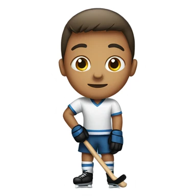 Boy holding a hockey stick sticker