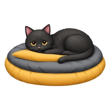 Um gato preto,dormindo em cima de uma,coberta sticker