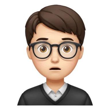 student with a confused expression asking a question sticker