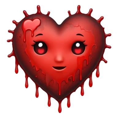 heart with a dark halo and grunge texture sticker