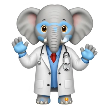 Soccer playing elephant which wears doctor's white coat. sticker