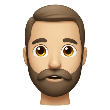 a bearded man with short brown hair, shushing with his finger sticker