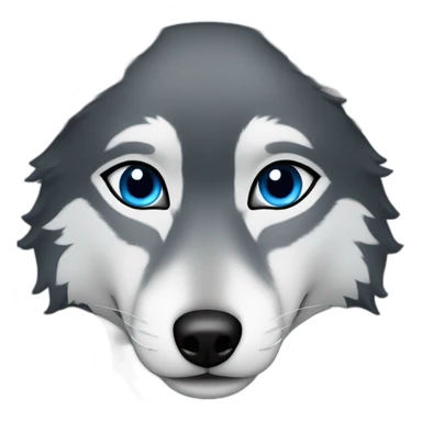 dark female gray wolf blue eyes  sticker