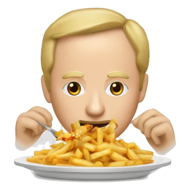 Vladimir Poutine qui mange une poutine  sticker