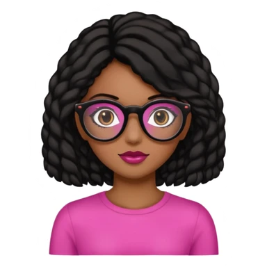 Una chica con pelo negro y lentes rosados, con una impresora negra y dos perras, la primera de color marron y la otra negra sticker