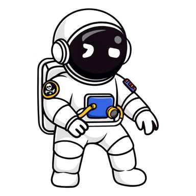 astronaut in space suit with black pirate eyepatch sticker