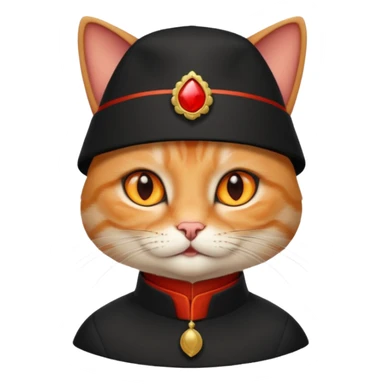 black suited catwith fes hat sticker