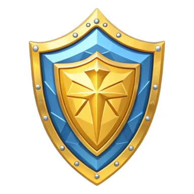 fantasy magic golden shield low poly sticker