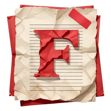 A report card showing that the student is failing the class with a large red letter F on it sticker