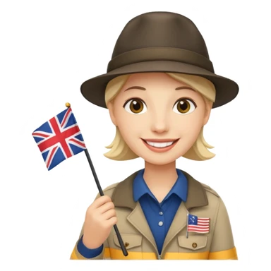 Guide + small flag, Tour Group. sticker