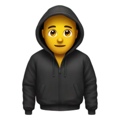 Homme vêtu de vêtements noir avec une cagoule sticker