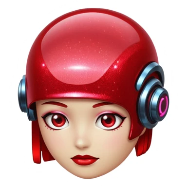 red glitter cyberpunk shine sticker