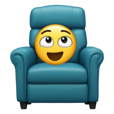 Recliner chair with human face laughing  sticker