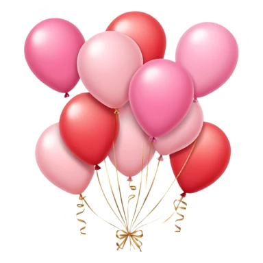 Romantic pastel wedding balloons with warm-colored pink and red flowers sticker