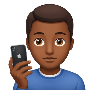 A guy scrolling on this phone, his eyes looking the phone sticker