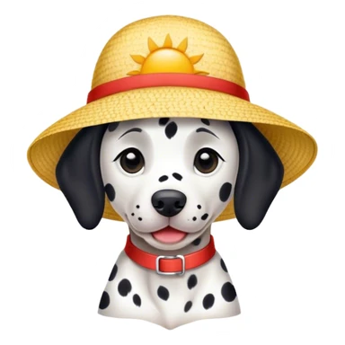 Dalmatian wearing sun hat sticker