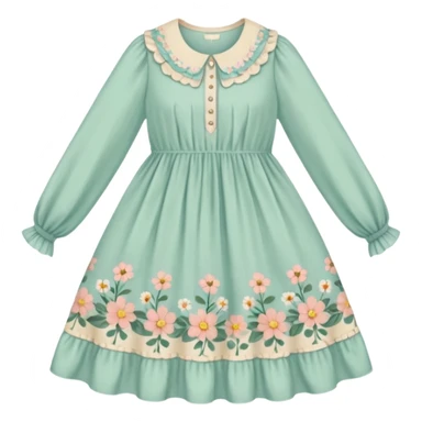 Cottagecore style ultra cute vintage material dress sticker