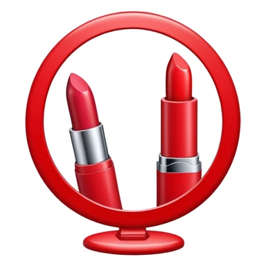 Lipstick on mirror sticker