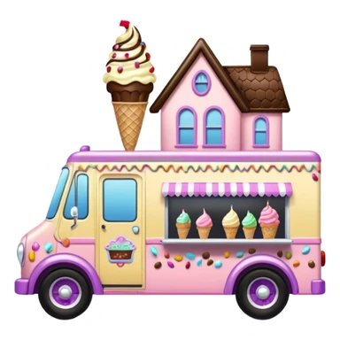 Krazy Ken’s 4wd 1924 racing ice cream with chocolate, nuts and sprinkles dream house food truck  sticker