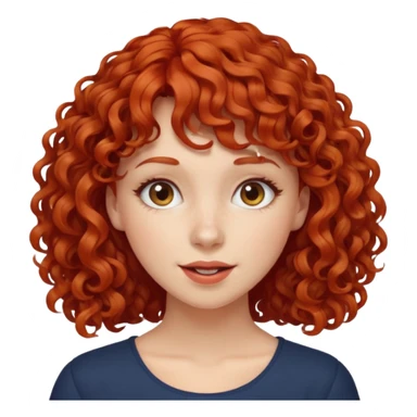 Mulher ruiva cabelo cacheado com franja rebelde  sticker