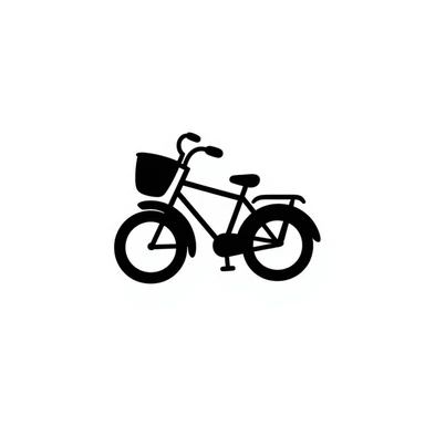hand-drawn bicycle with basket sticker