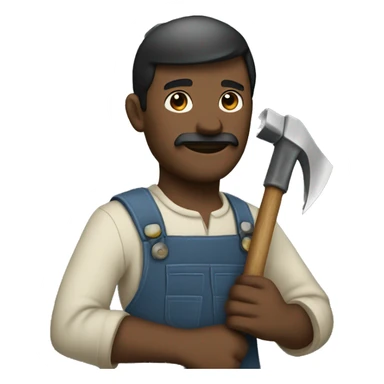 Man holds a sickle in one hand and a hammer in the other sticker