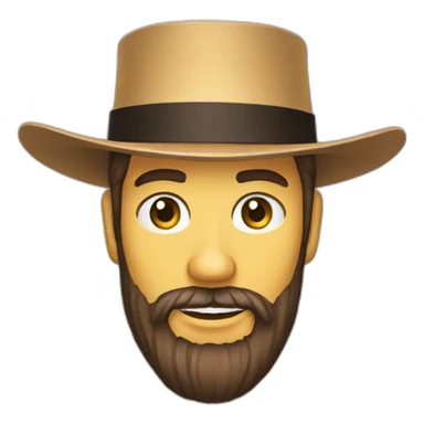 amish straw hat and beard without mustache sticker