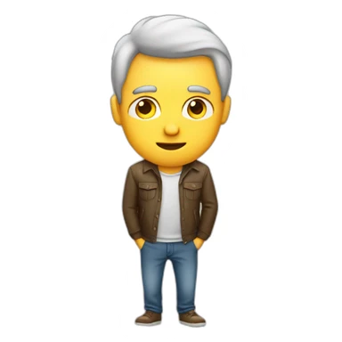 a man. hands in pocket. one eye closed sticker