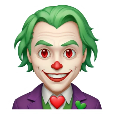 The Joker villain with a heart surrounding him sticker