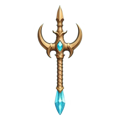 Cyan Poseidon's trident with glitter sticker
