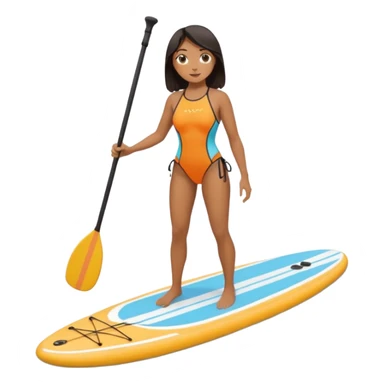 Dark haired women on Standing paddle board sticker