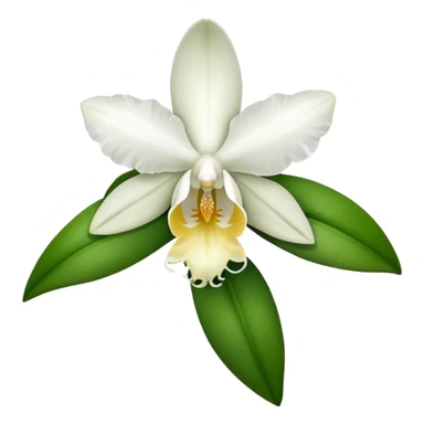 single white Dendrobium Orchid sticker