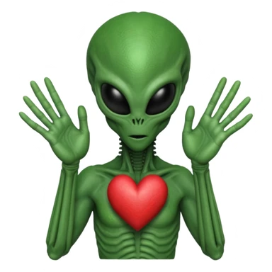 xenomorph from the movie Alien making heart sign with hands sticker
