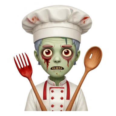 black zombi man chef sticker