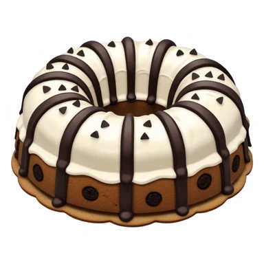 Cookies & cream Bundt cake with only white frosting stripes  sticker