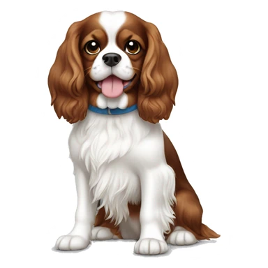 White and Brown, Cavalier King Charles Spaniel sticker