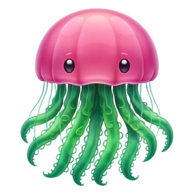 Cute green pink jellyfish sticker