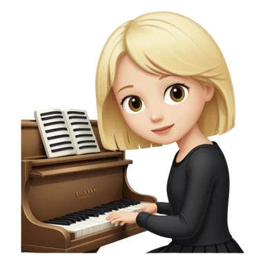 blonde girl playing piano sticker