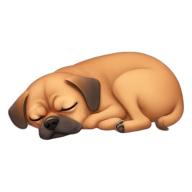 Puggle sleeping in bed sticker
