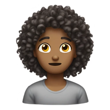 Face palm emoji curly hair sticker