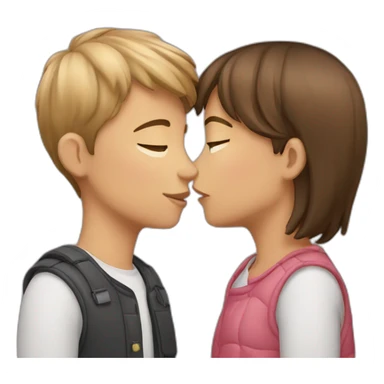 A boy and a girl kissing  sticker