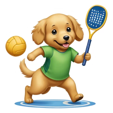 Dog playing pickleball sticker