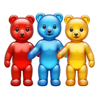 Three gummy bears holding hands sticker