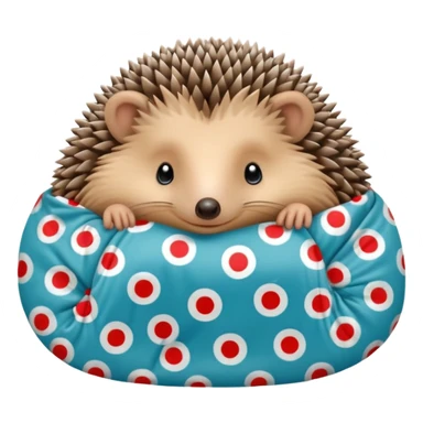 hedgehog in tiny pajamas curled up sticker