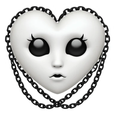 white goth heart with black studs or chains sticker