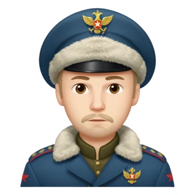 crazy russian soldier man with ushanka sticker